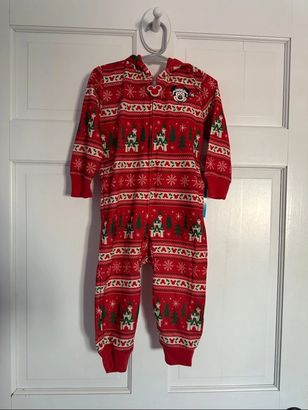 Disney Mickey Mouse Holiday Icon Kids One-Piece Pajamas NWT Never Worn